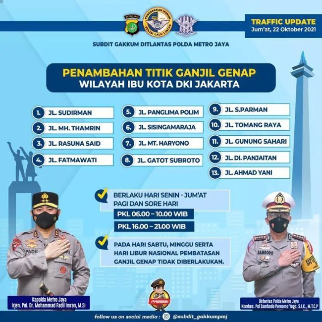 Ganjil genap di Jakarta