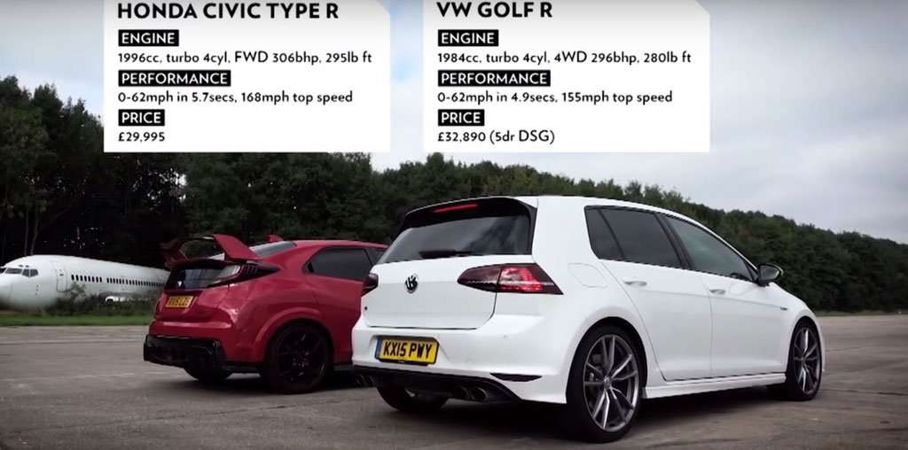 Video: Honda Civic Type R Vs VW Golf R Video: Honda Civic Type R Vs VW Golf R