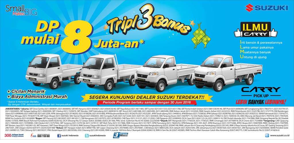 Suzuki Carry Pick Up DP Mulai Rp 8 Jutaan Suzuki Carry Pick Up DP Mulai Rp 8 Jutaan