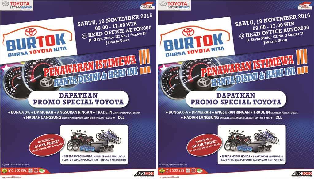 Auto2000 Kembali Gelar BURTOK Sabtu Besok Auto2000 Kembali Gelar BURTOK Sabtu Besok