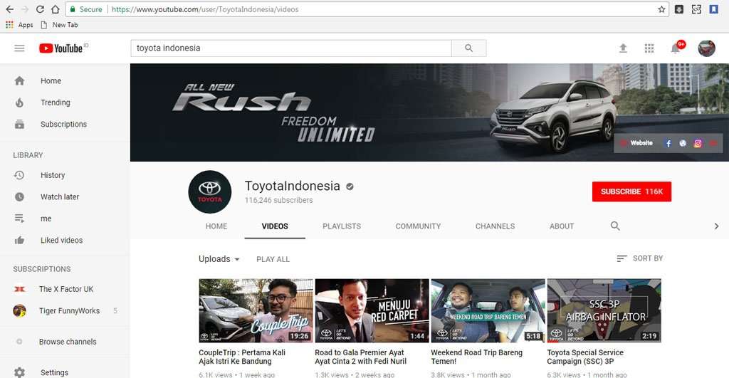 Youtube Channel Toyota Indonesia Tembus 100.000 Subscribers Youtube Channel Toyota Indonesia Tembus 100.000 Subscribers