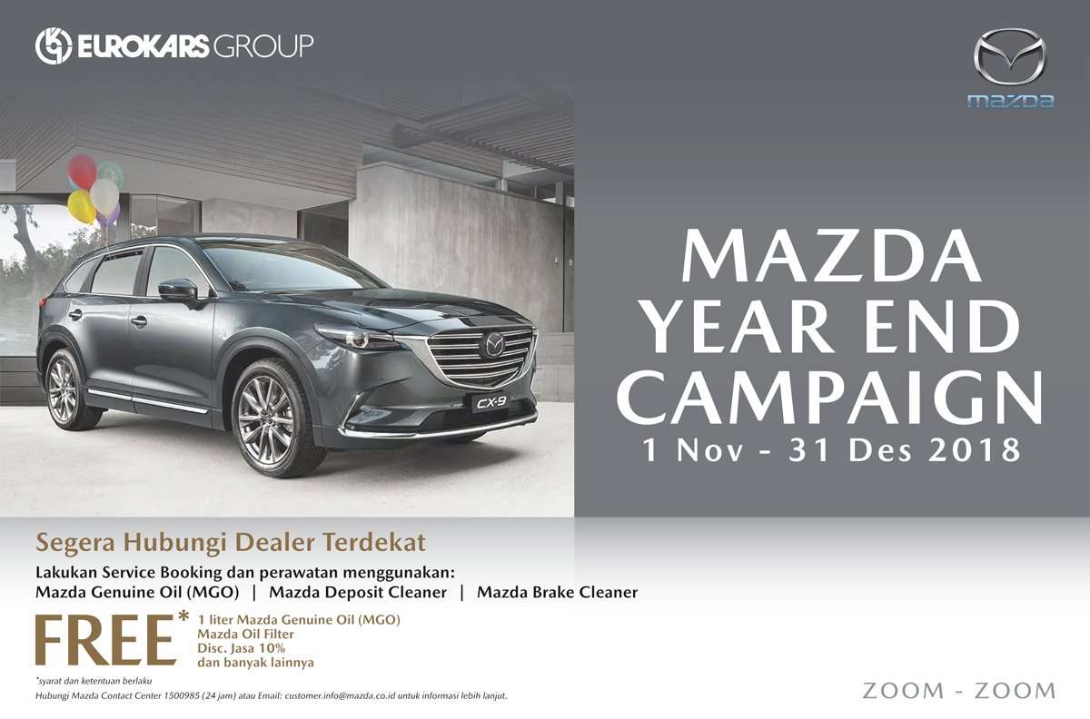 Mazda Year End Campaign 2018 Tawarkan Oli Gratis dan Diskon Aksesoris Mazda Year End Campaign 2018 Tawarkan Oli Gratis dan Diskon Aksesoris