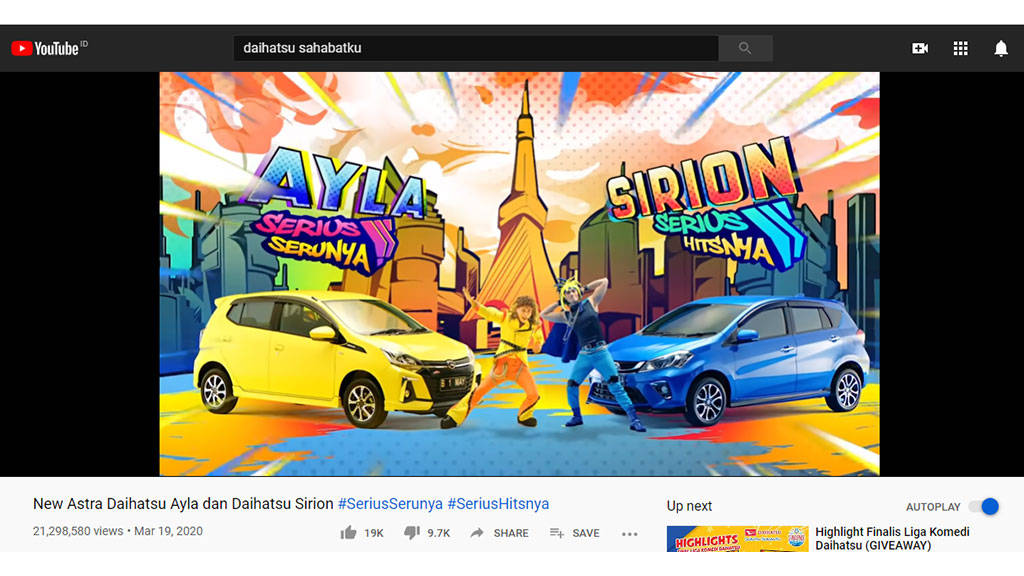 Ditonton 21 Juta Kali, Video Daihatsu Ayla dan Sirion Dapat Penghargaan Daihatsu