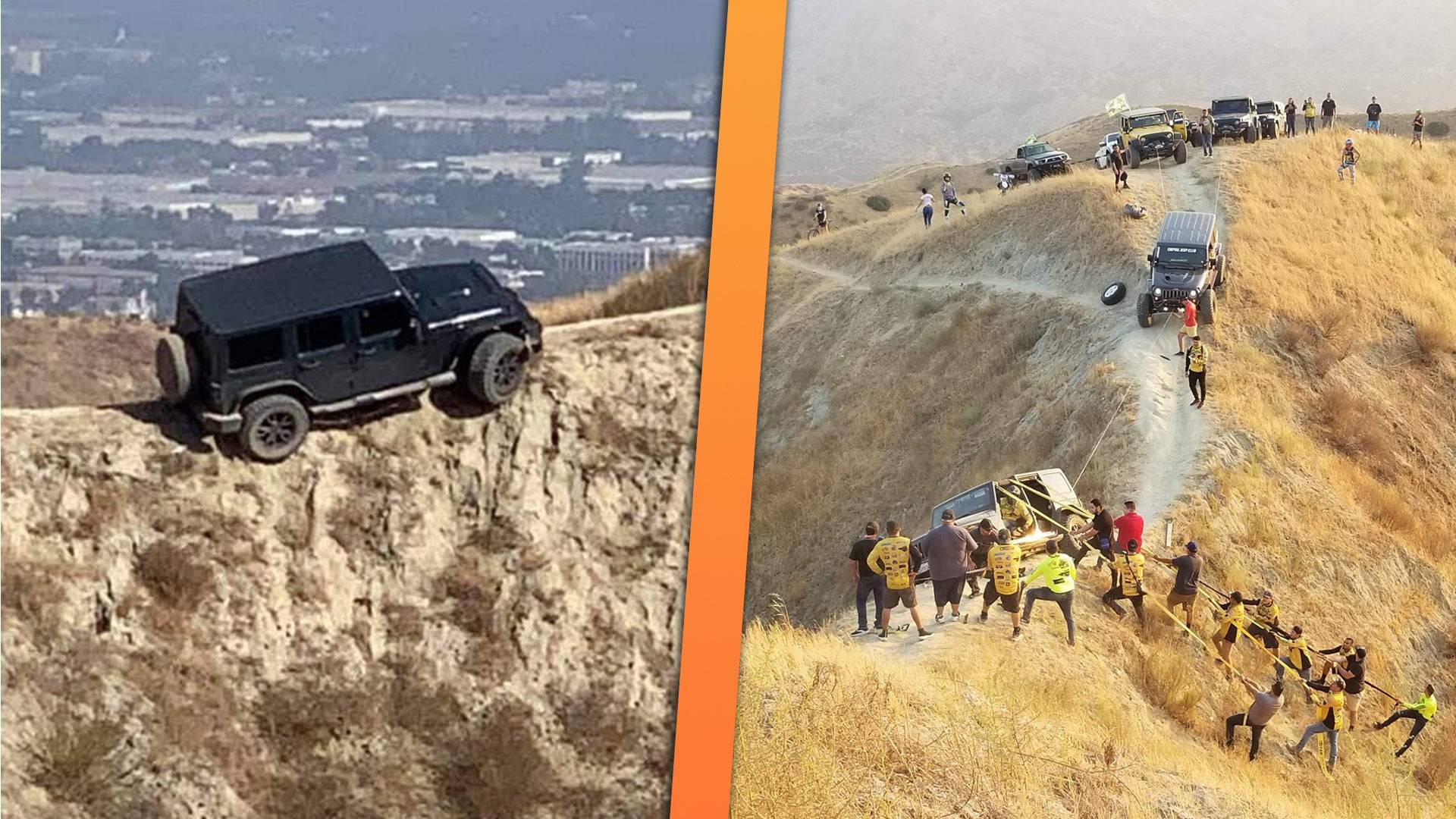 Ngeri, Jeep Wrangler Nyangkut Di Bibir Jurang Trek Motor Trail Ngeri, Jeep Wrangler Nyangkut Di Bibir Jurang Trek Motor Trail