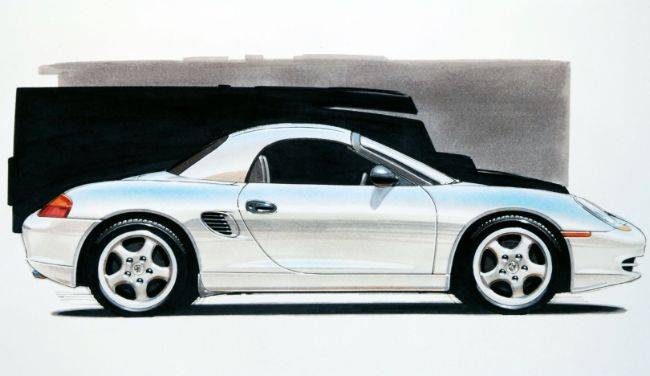 986 Boxster, Sketsa Desain, 1992, Porsche AG