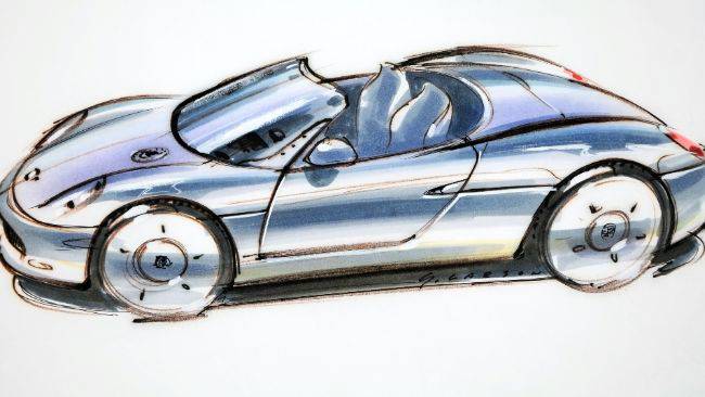 Dulu Sketsa Porsche Boxster Masih Dikerjakan Freehand, Begini Hasilnya Sketsa Porsche Boxster