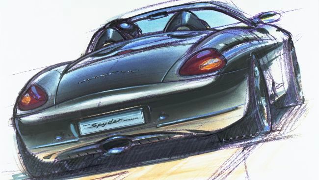 Sketsa gambar Porsche Boxster