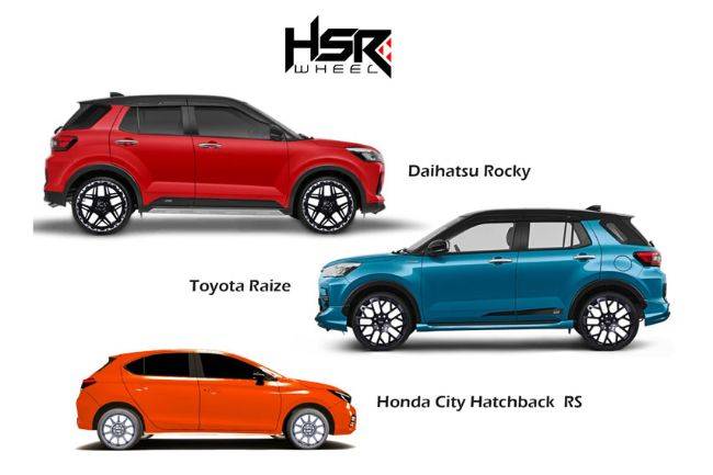 HSR Wheel Tawarkan Pelek Untuk Daihatsu Rocky, Toyota Raize dan Honda City Hatchback HSR Wheel