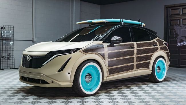 Dimodifikasi Pakai Body Kayu, Nissan Ariya Ini Siap Mejeng di SEMA 2022