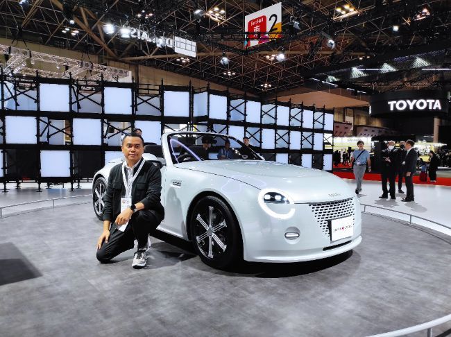 Jurnalis OTO Media Group, Anjar Leksana, Di JMS 2023, Tokyo, Jepang. 