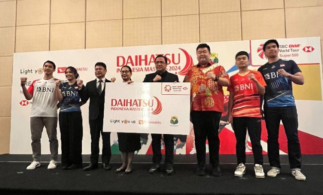 Manajemen Daihatsu, PBSI, dan para pemain top bulutangkis nasiDaihatsu Indonesia Masters 2024
