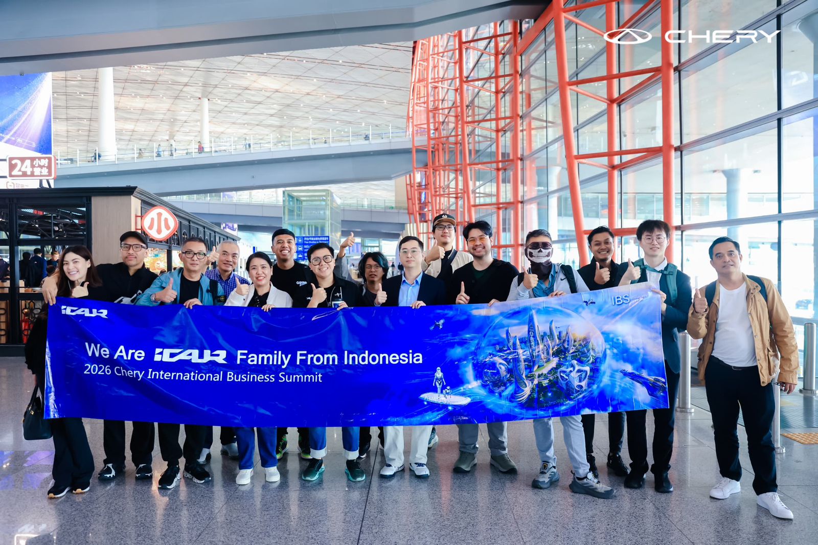 Melihat booth iCAR di Beijing Auto Show 2026. 