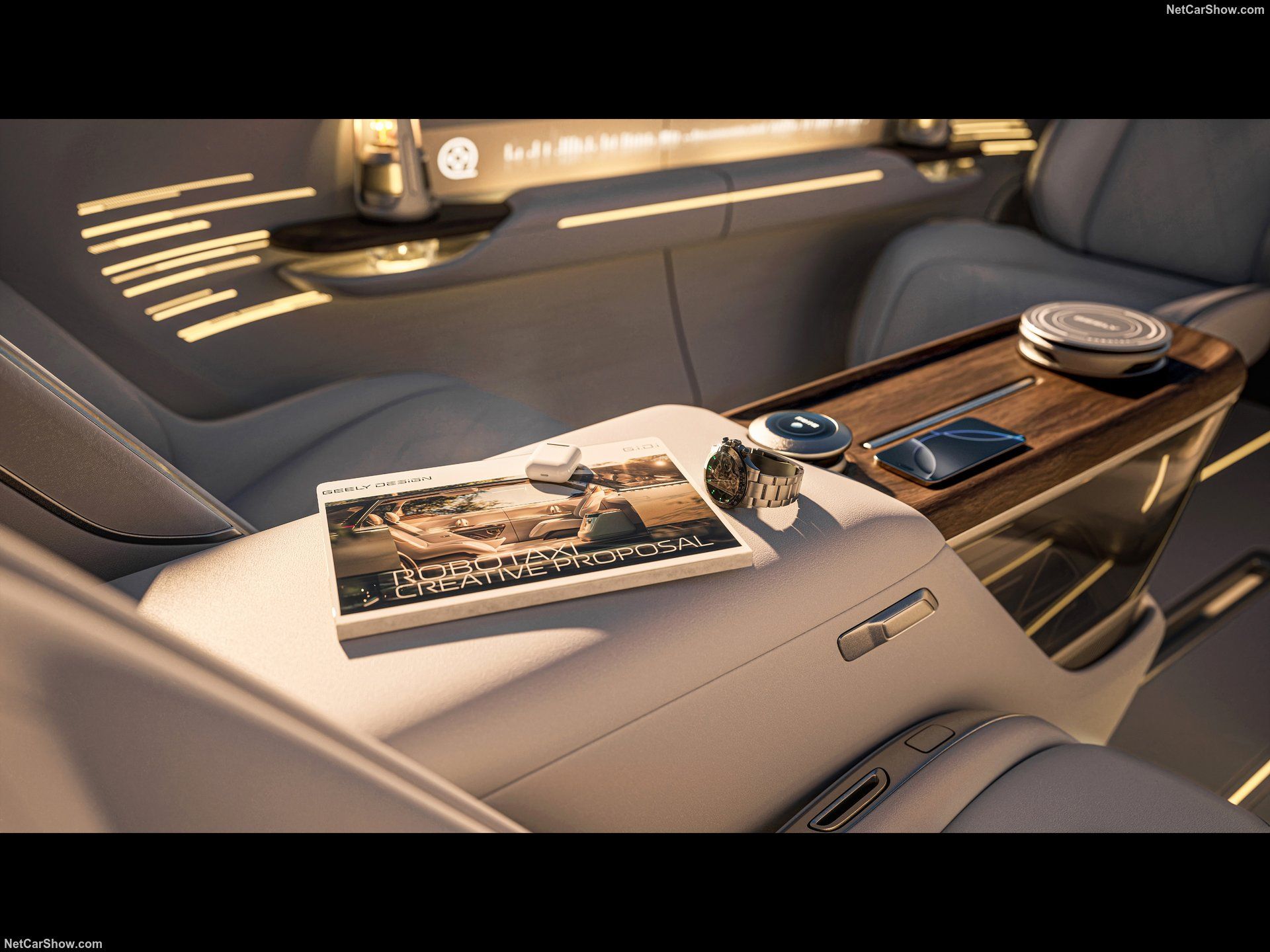 Interior Geely EVA Cab Concept. 