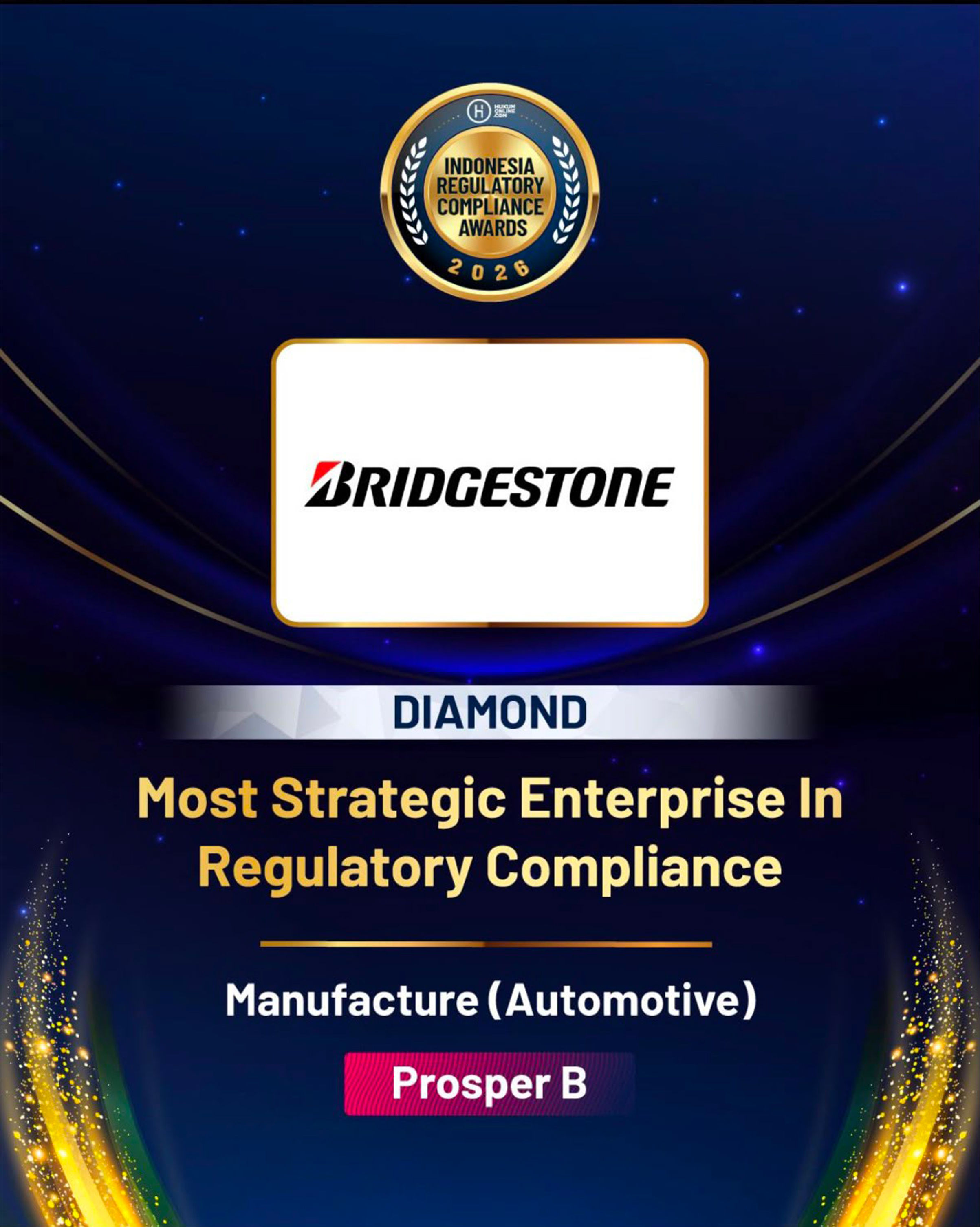 Penghargaan IRCA 2026 untuk Bridgestone Indonesia. 