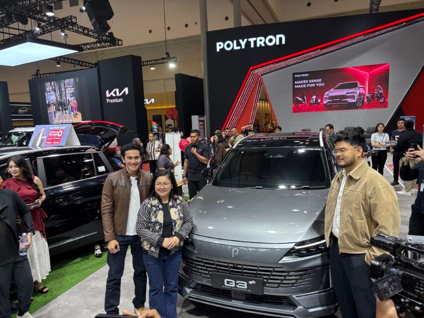 Kolaborasi Polytron G+ dengan Vino G.Bastian di GIIAS 2026.