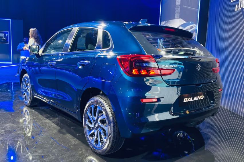 Eksterior belakang Suzuki Baleno facelift 2026 India. 